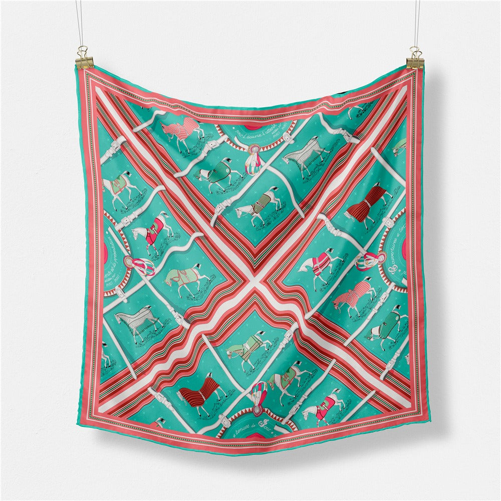 Checkered Warhorse Small Square Scarf