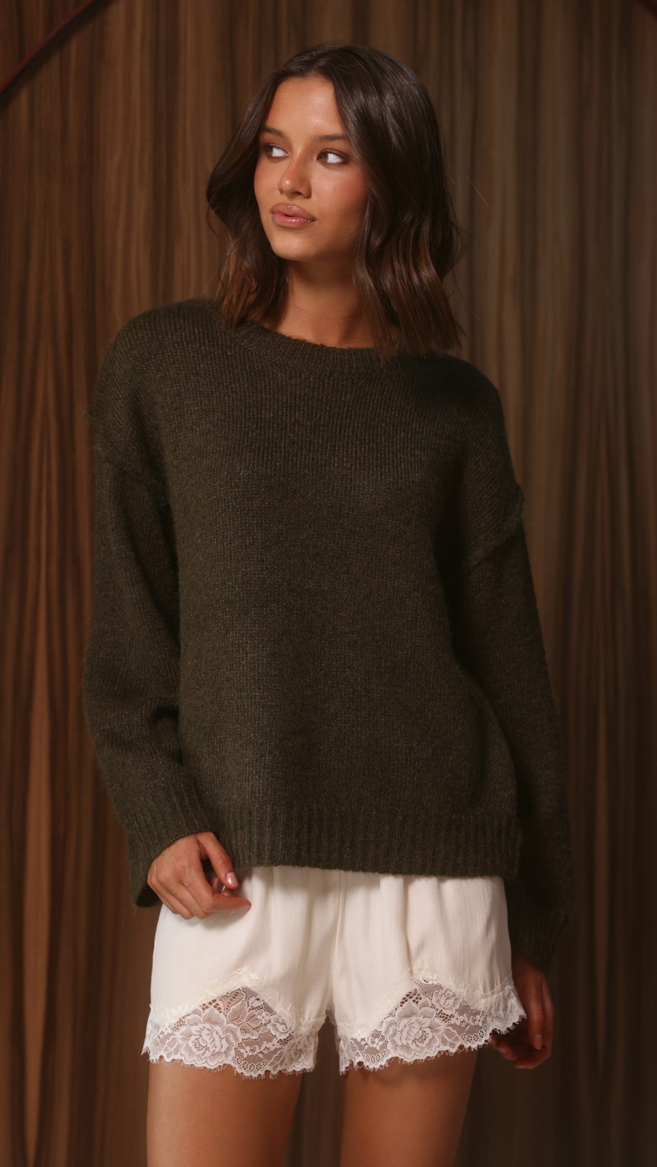 Laura Knit Sweater - Khaki