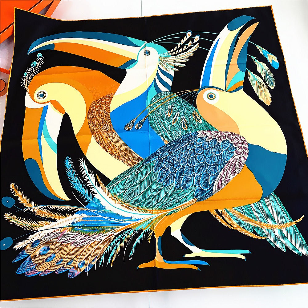 Pre Order: Bird Feather Handmade Square Scarf