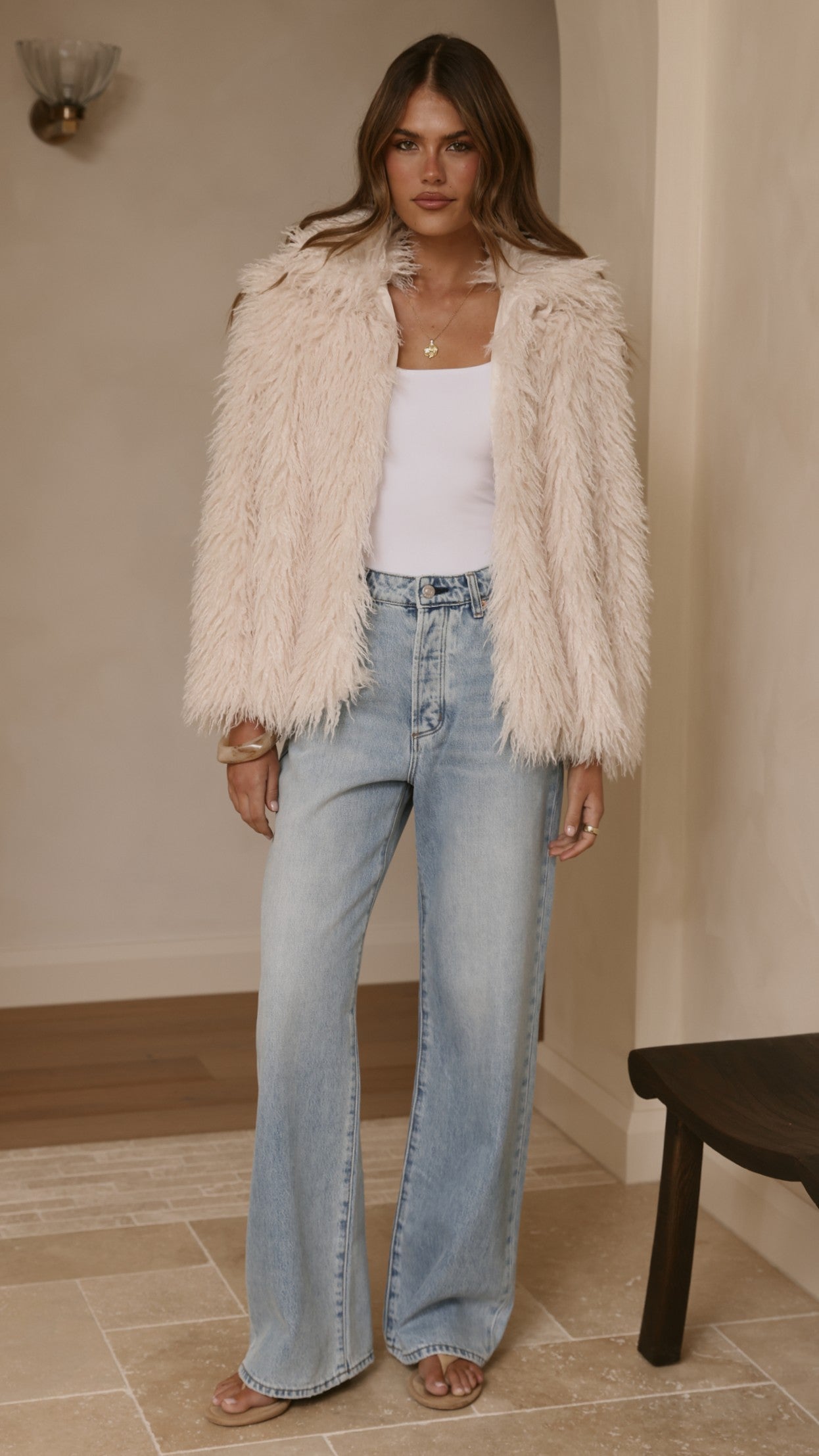 Chantelle Fur Jacket - Cream