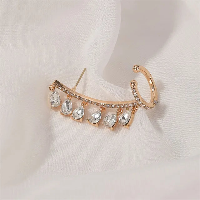 One Piece Crystal Inlay Stud Earring