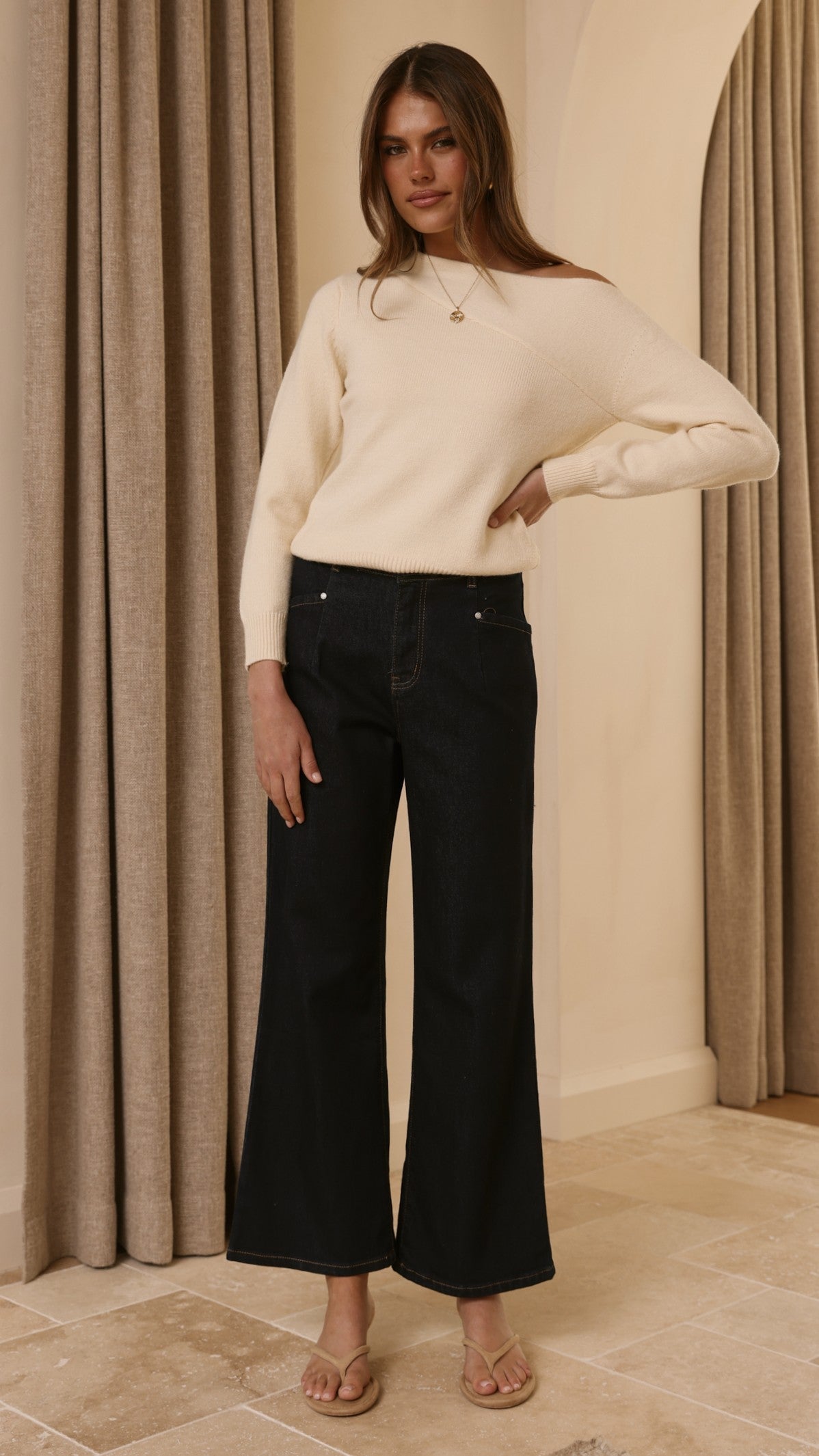 Zayleigh Straight Leg Jeans - Dark Denim