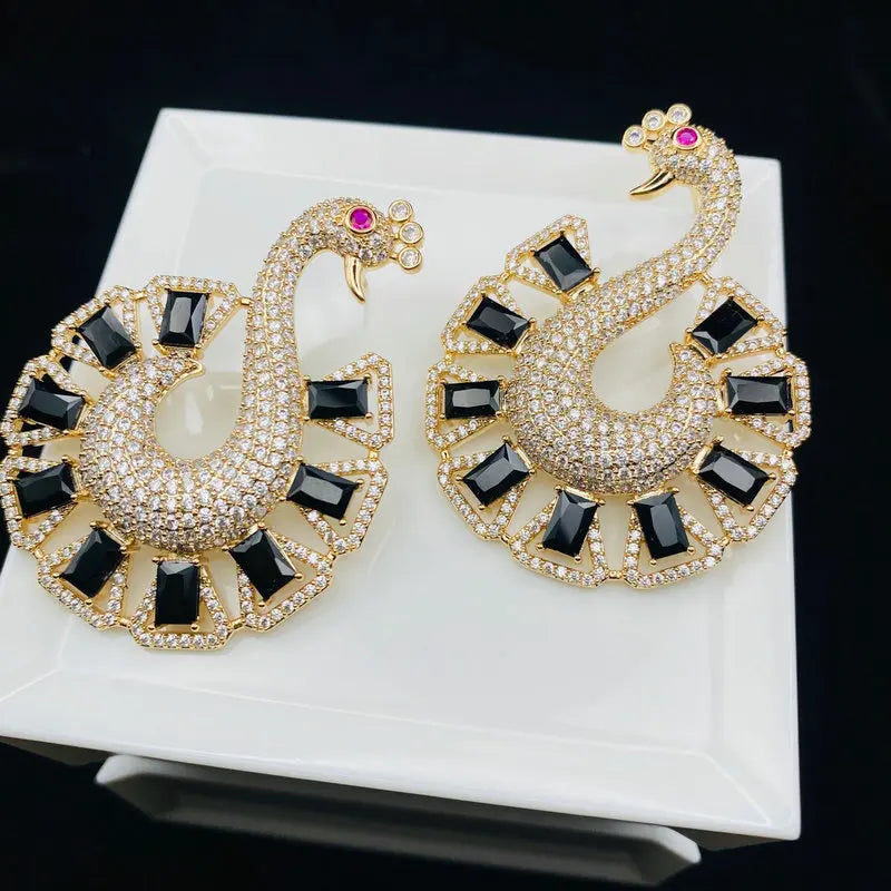 Retro Baroque Peacock Earrings