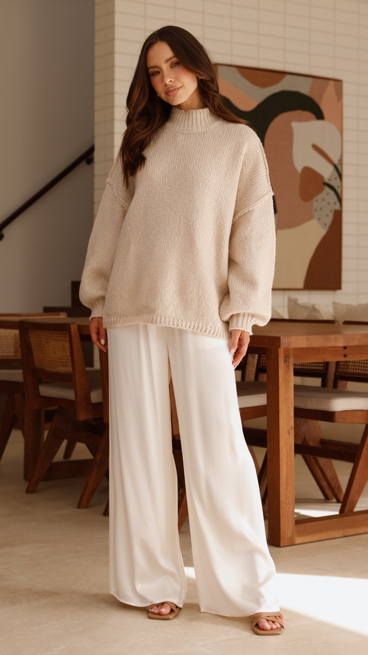 Savanna Knit Sweater - Beige