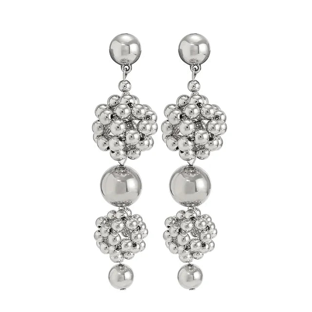 Pre Order: Braided Geometric Ball Bead Earrings