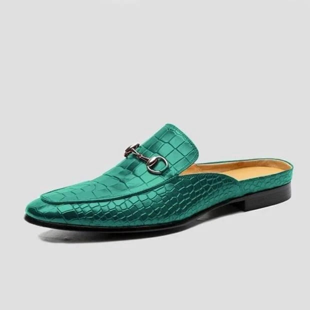Croc Pattern Half Loafers