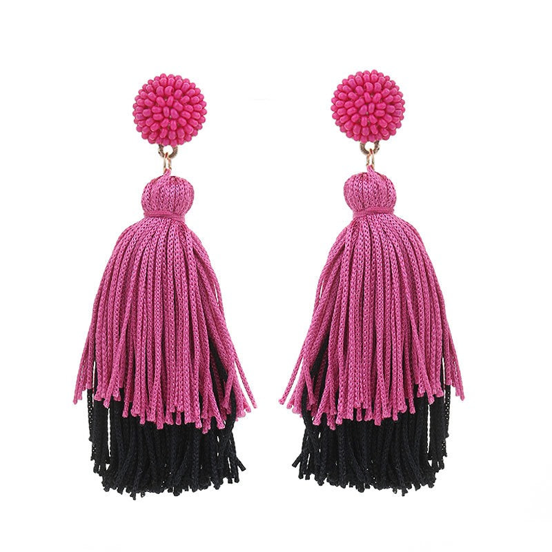 Pre Order: Bohemian Double Layered Tassel Earrings