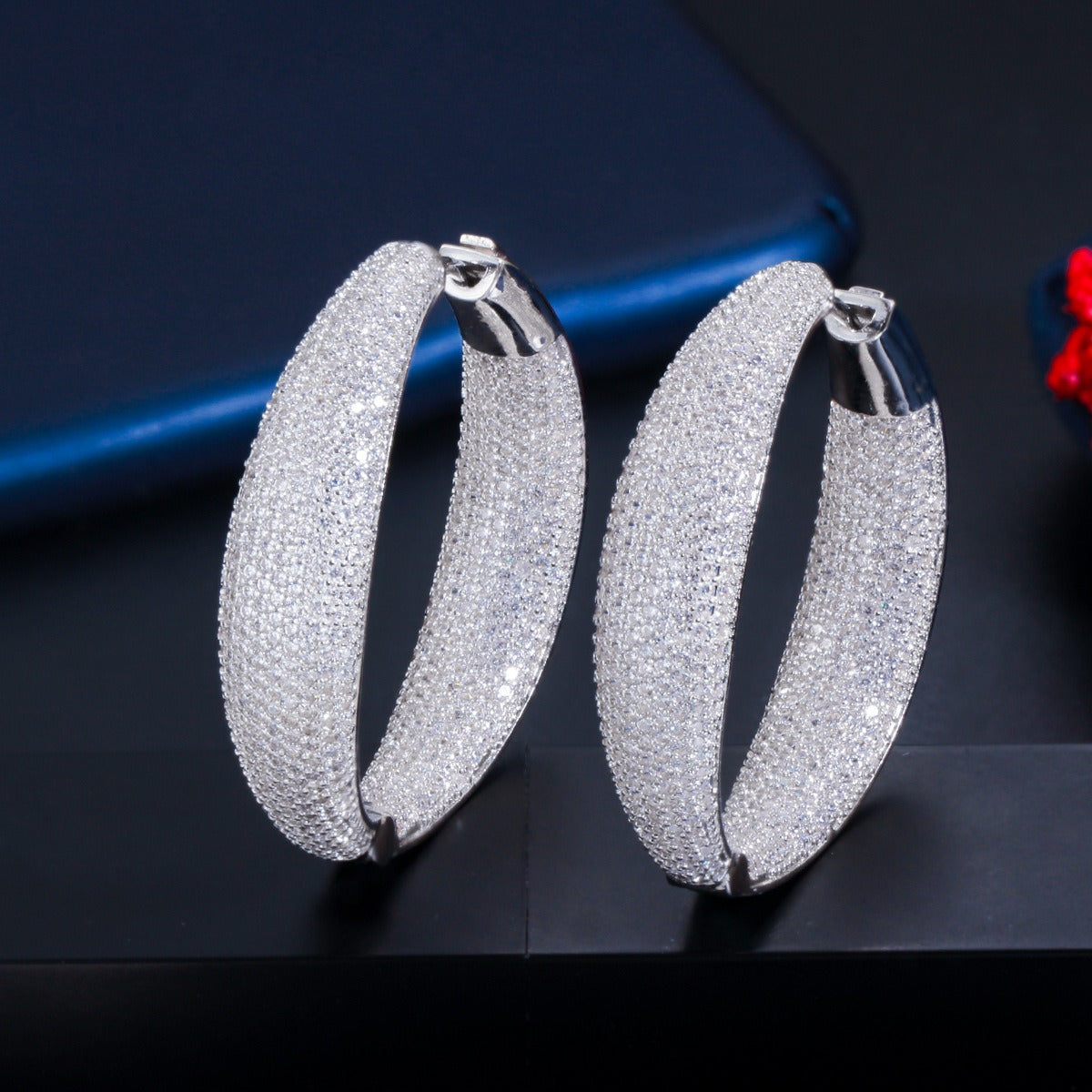 Round Micro-Paved Zircon Earrings