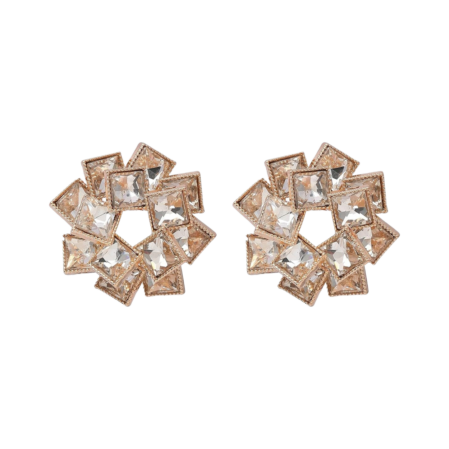 Geometric Floral Stud Earrings