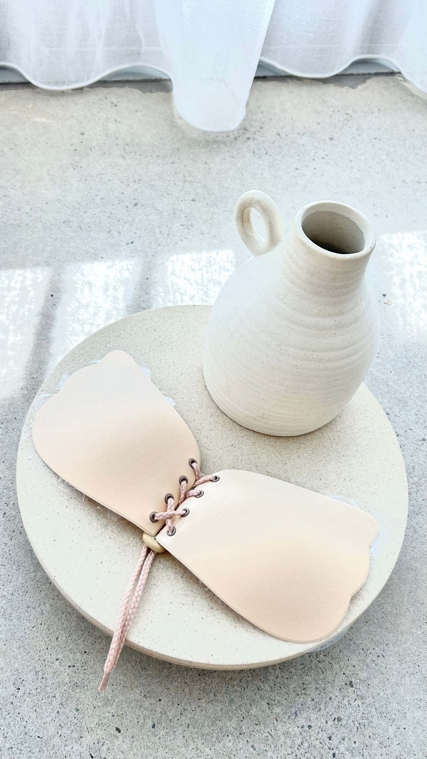 Lace Up Bra - Nude