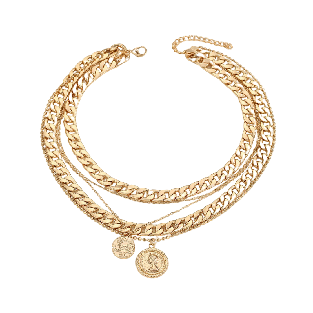 Retro Multi-Row Large Chain Necklace