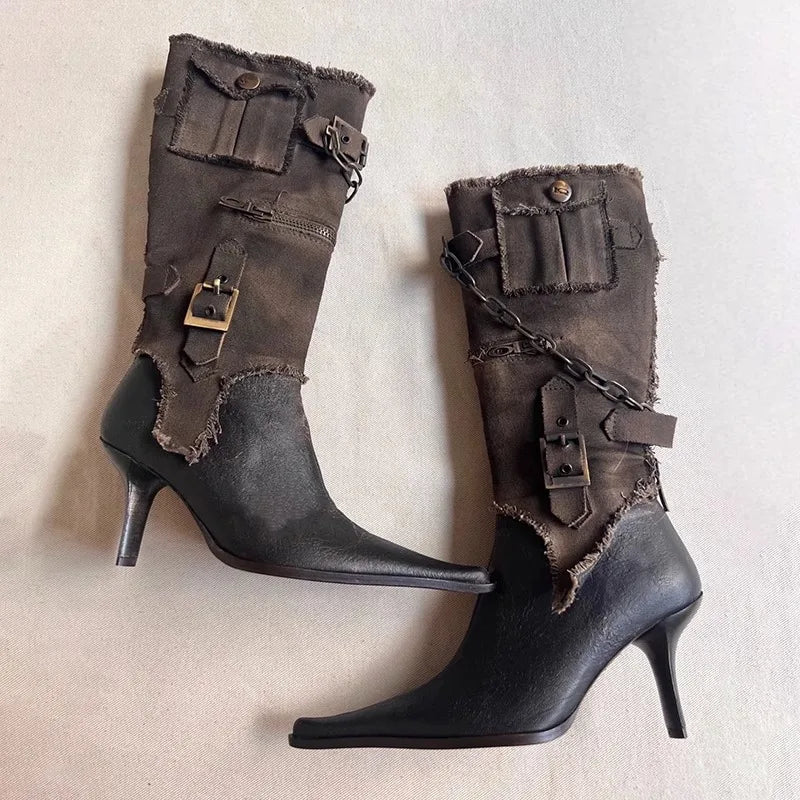 Detachable Tool Sleeve Cowboy Boots