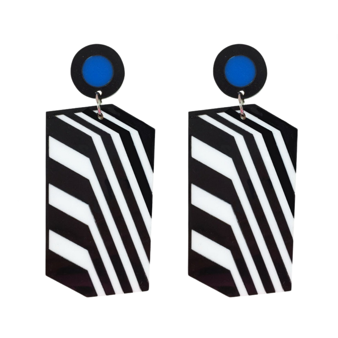Pre Order: Big Acrylic Stripe Drop Dangle Earrings