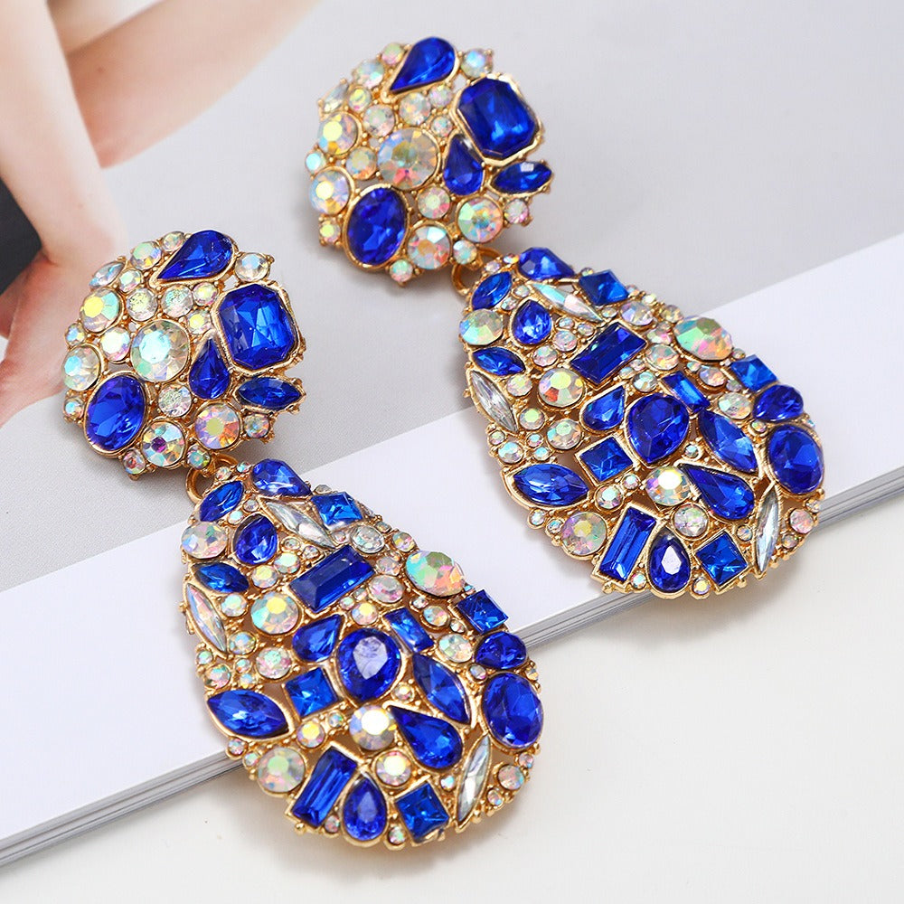 Water Drop Crystal Pendant Earrings