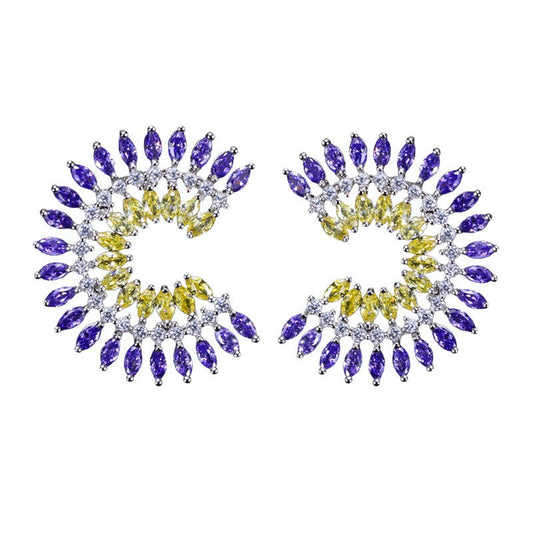 Sparkling Zircon Stud Earrings