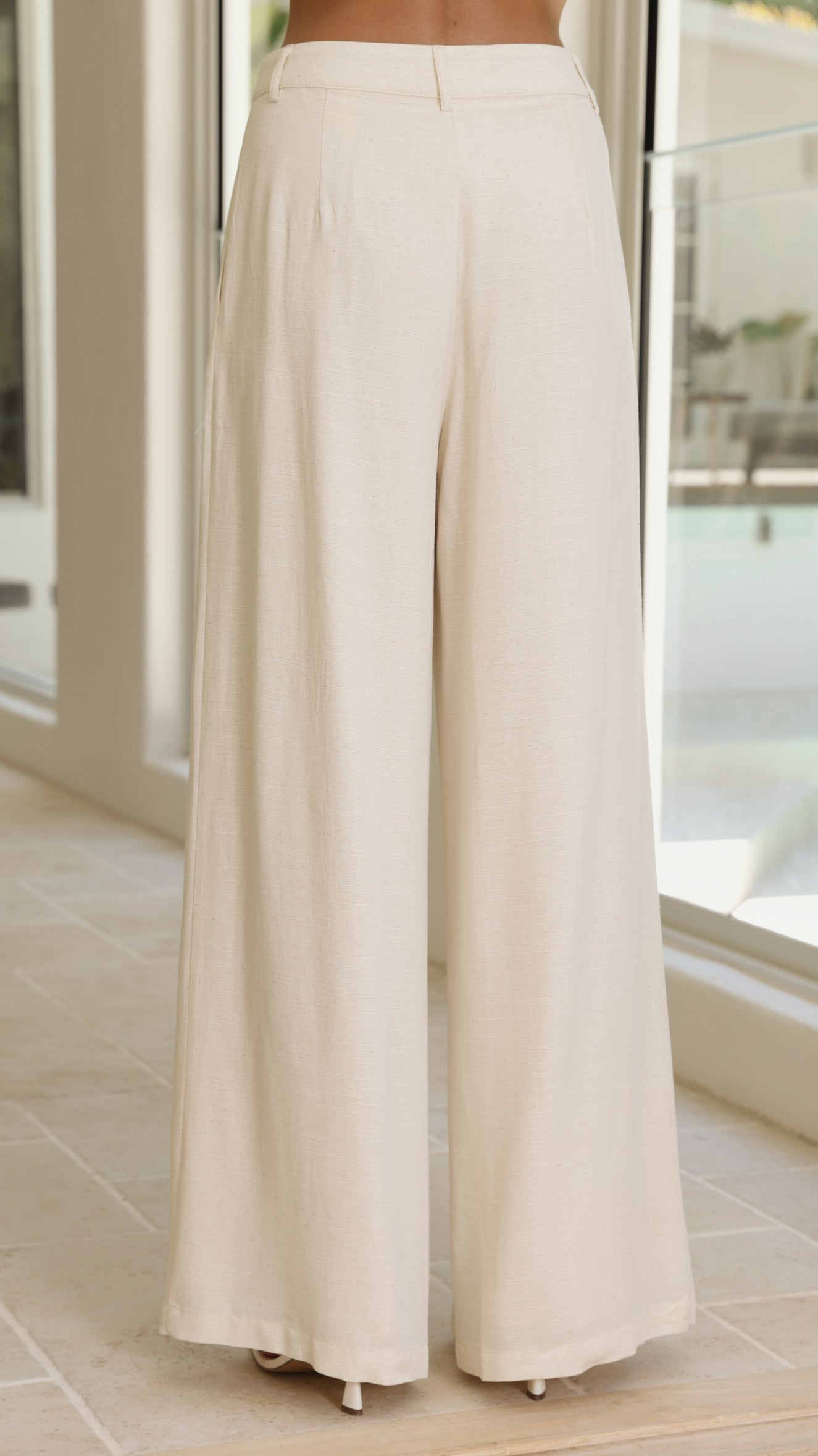 Leela One Shoulder Top and Pants Set - Beige