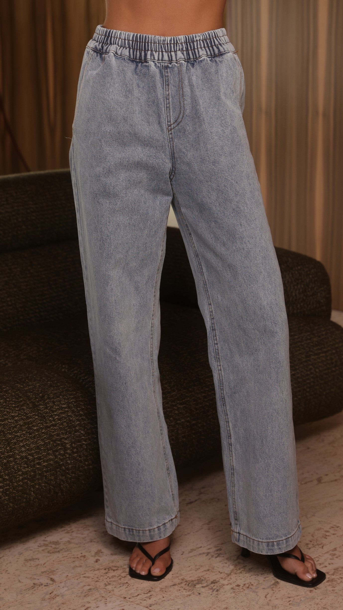 Zina Denim Pants - Mid Blue