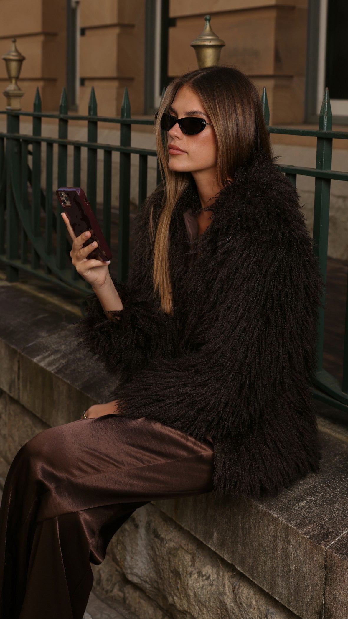 Chantelle Fur Jacket - Chocolate