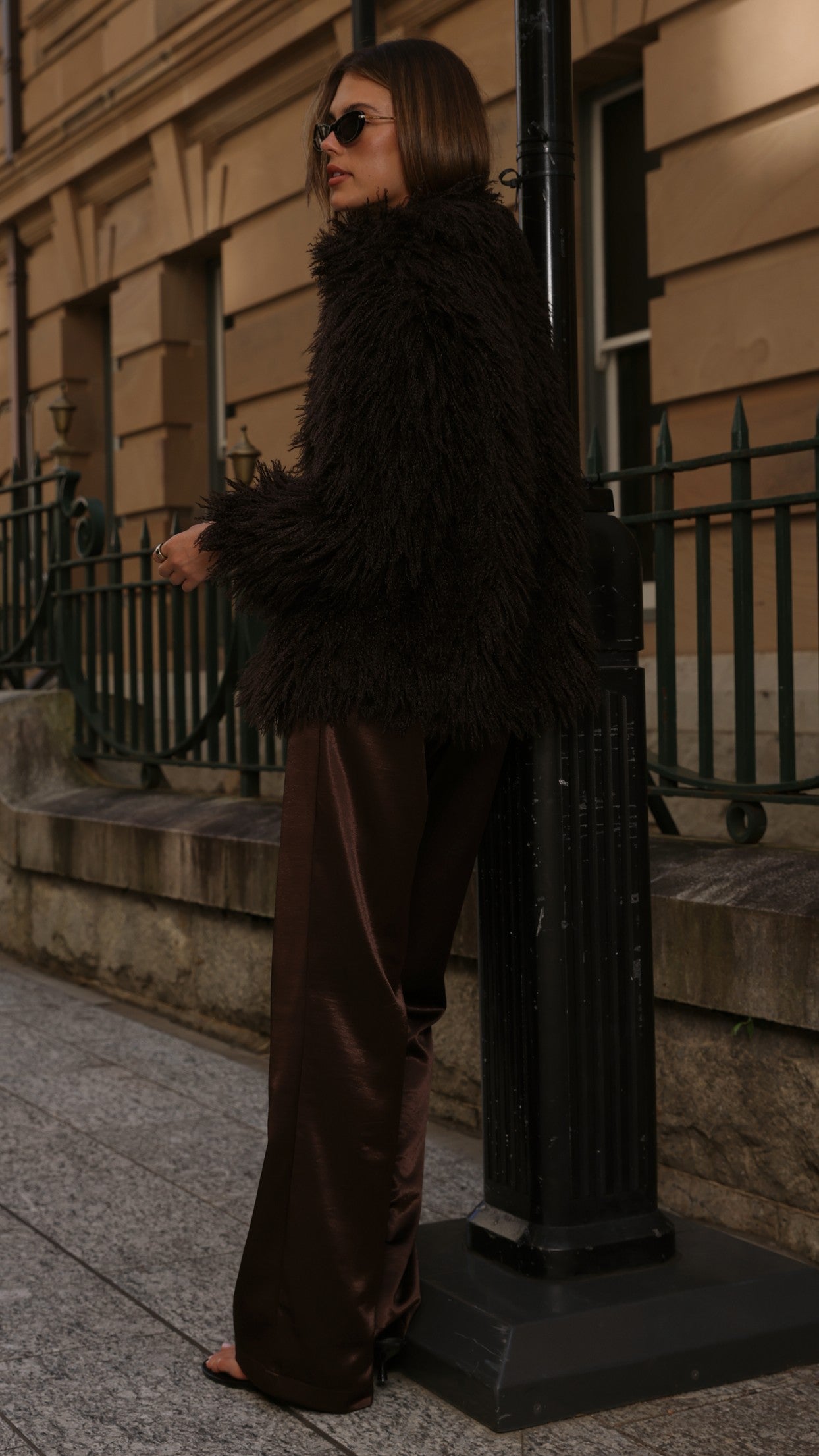 Chantelle Fur Jacket - Chocolate