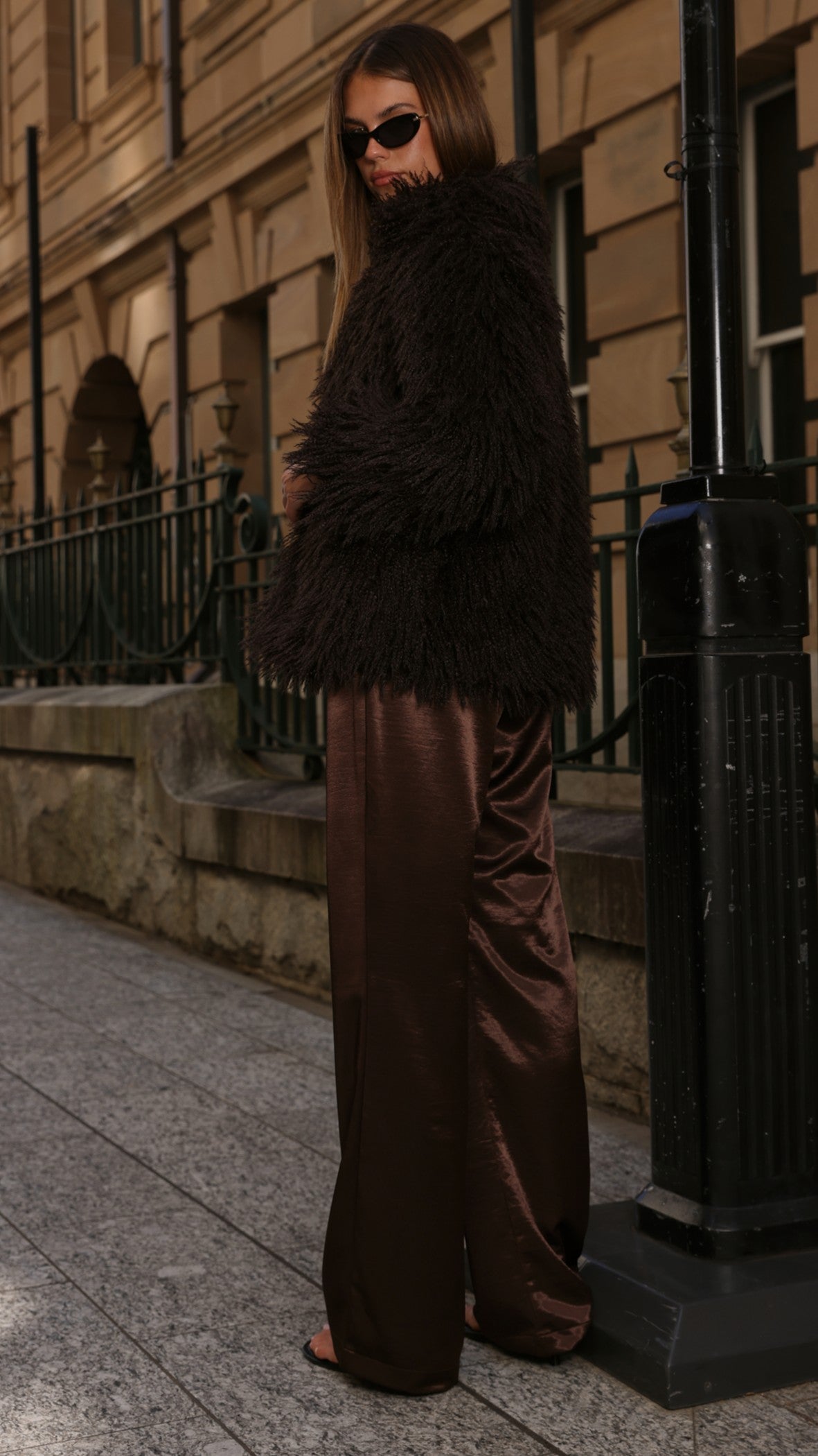 Chantelle Fur Jacket - Chocolate