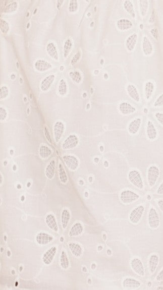 Vika Top - White Flower Embroidery