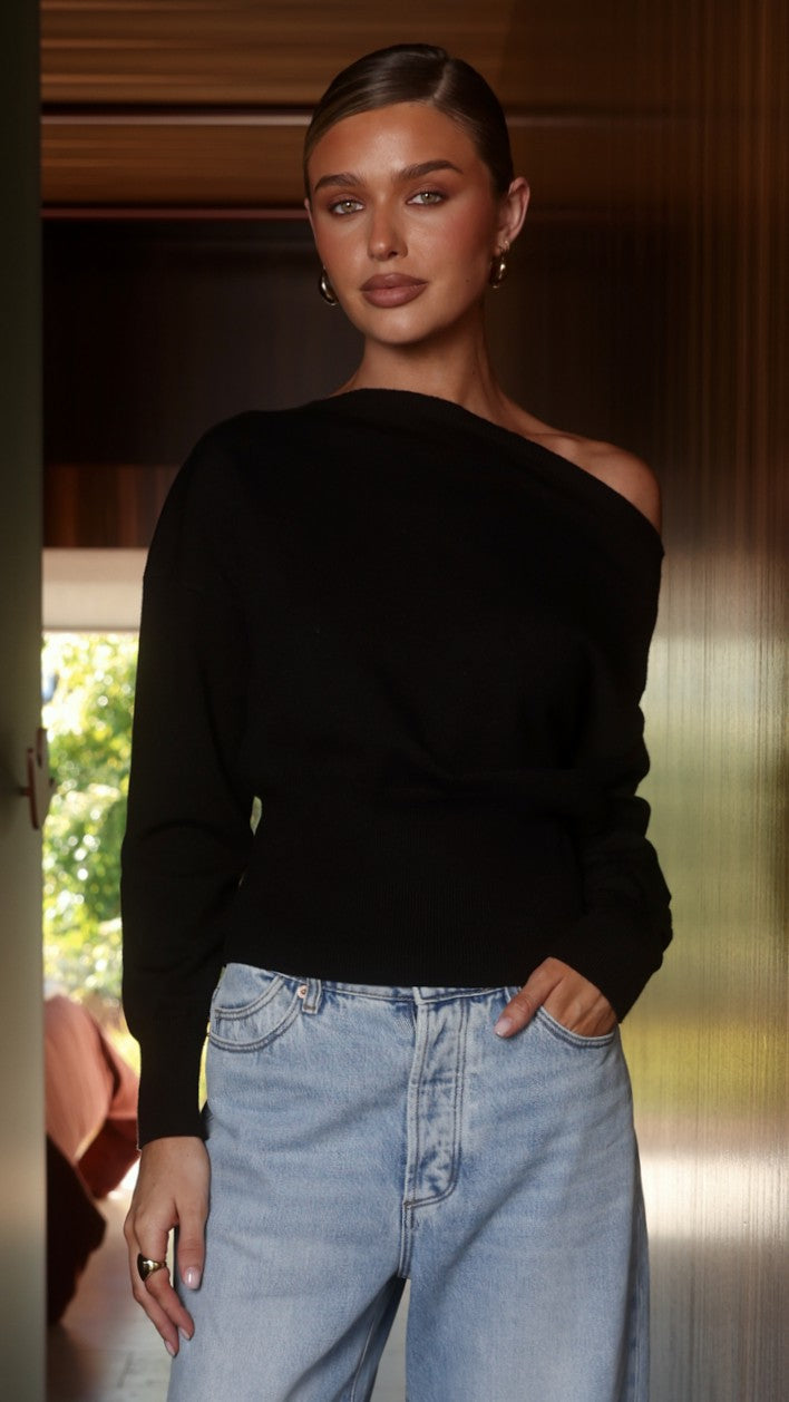 Talia Off Shoulder Top - Black