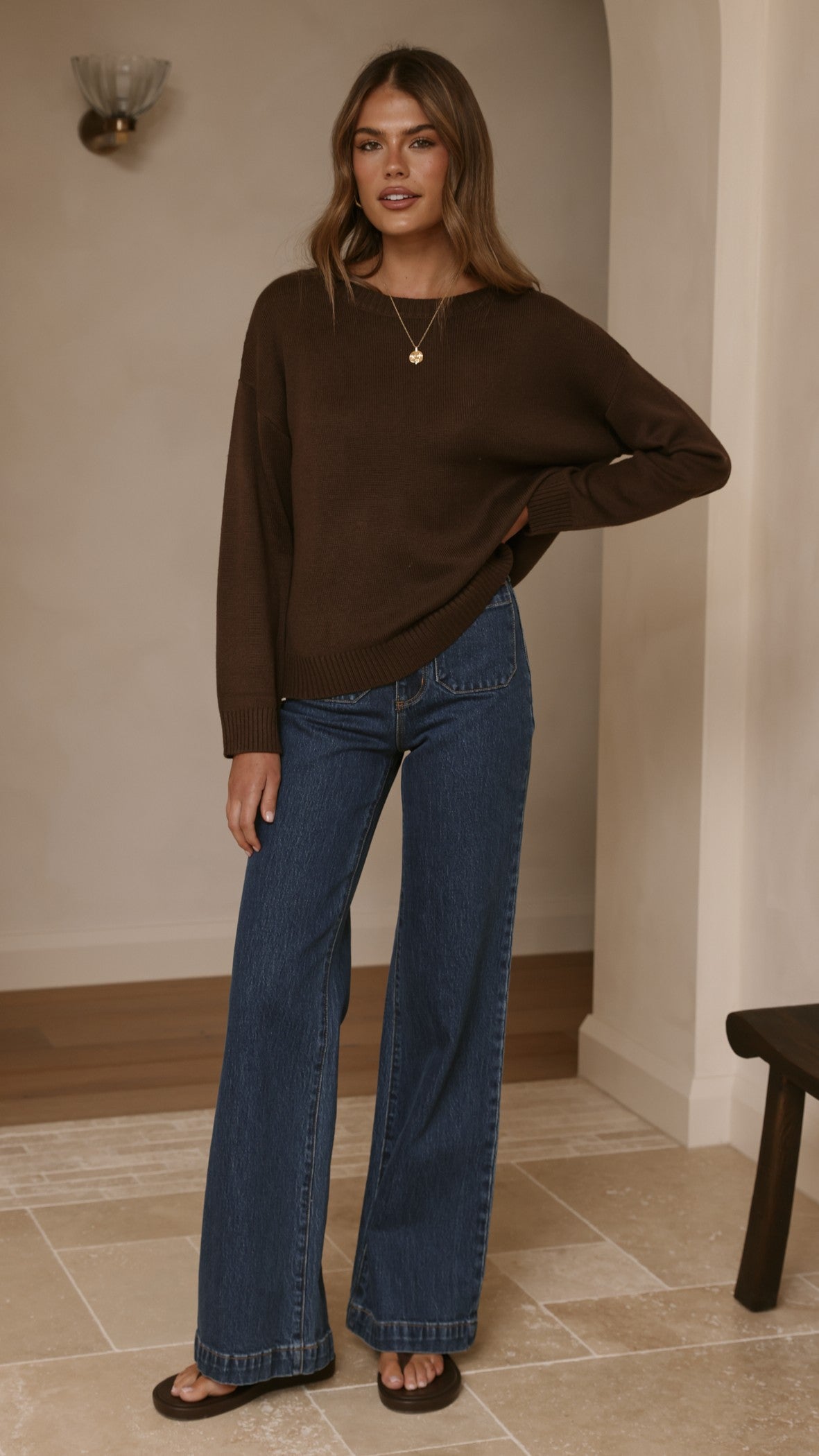 Victoria Long Sleeve Top - Chocolate