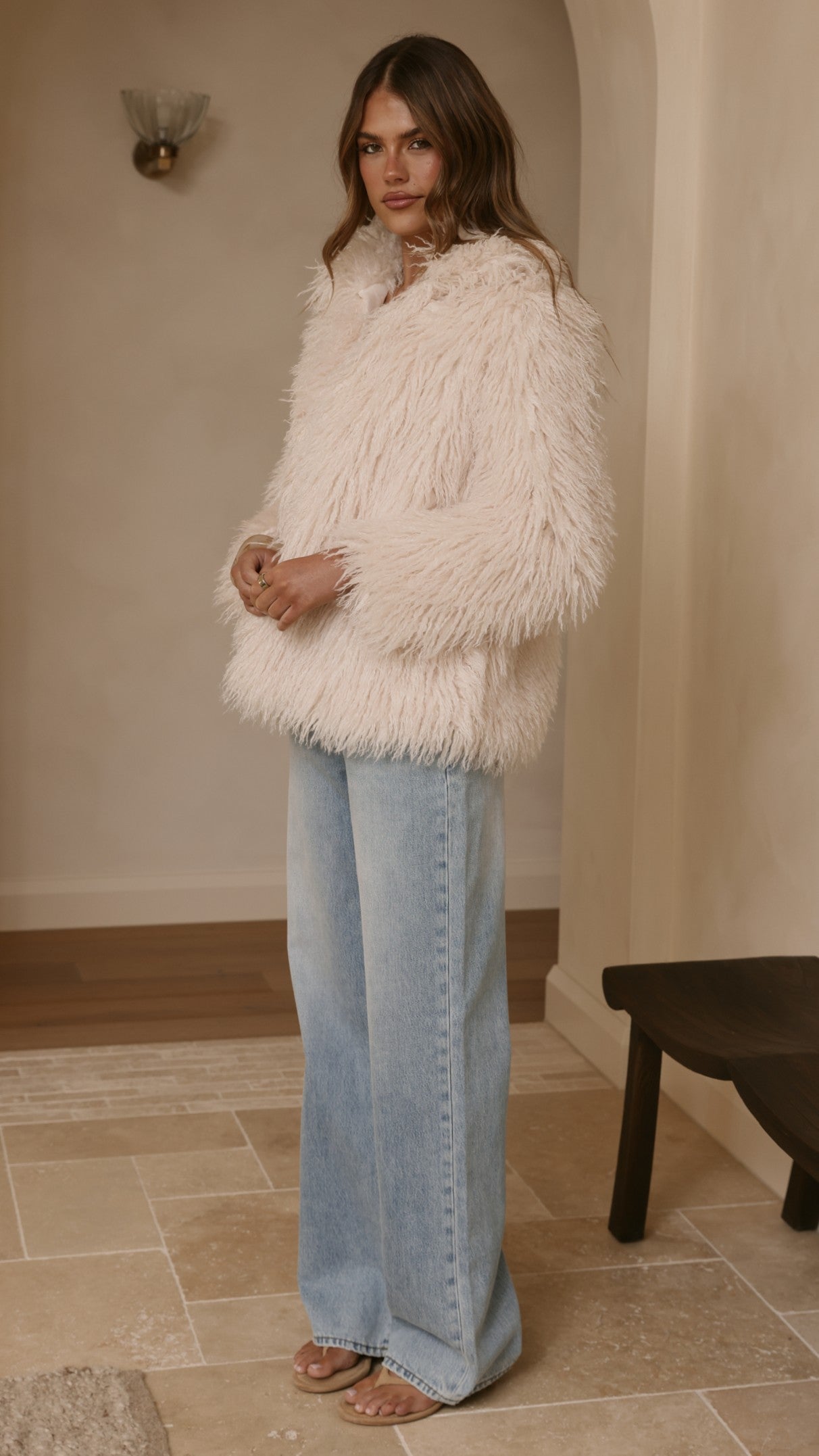 Chantelle Fur Jacket - Cream