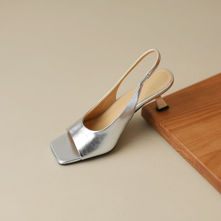 Open Toe Stiletto Slingback Sandals