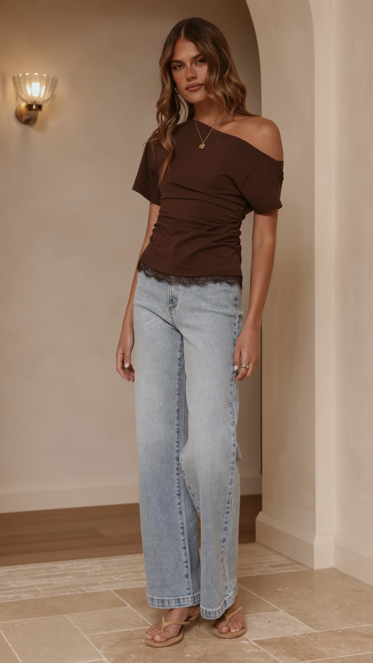 Tallie Lace Top - Chocolate