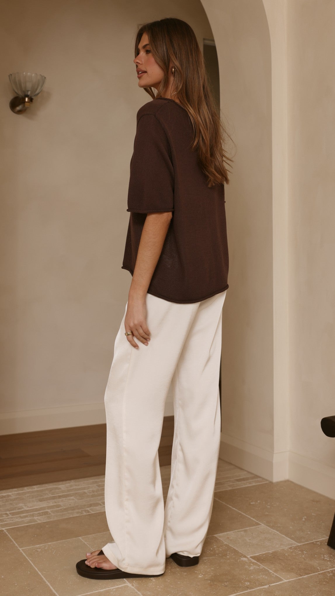Spring Scoop Neck Tee - Chocolate