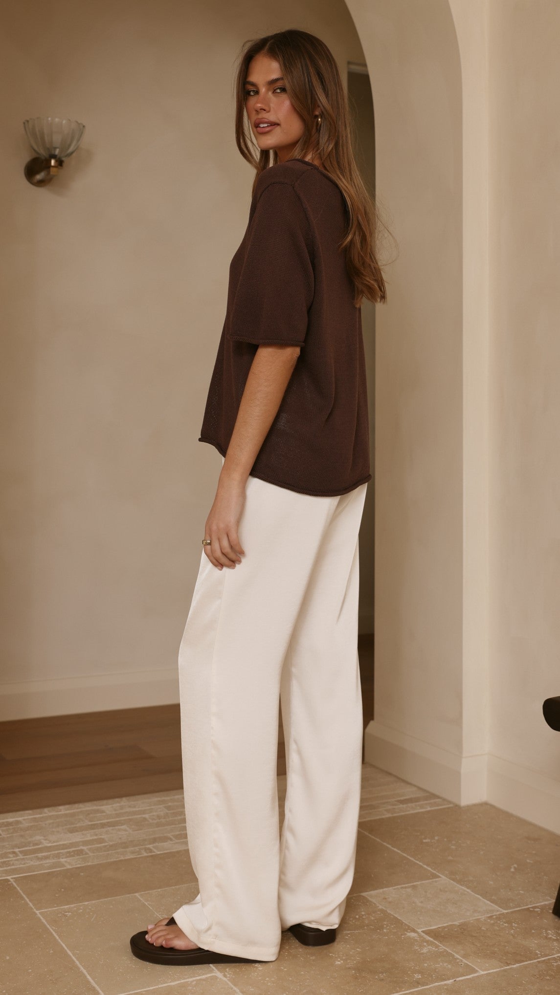 Spring Scoop Neck Tee - Chocolate
