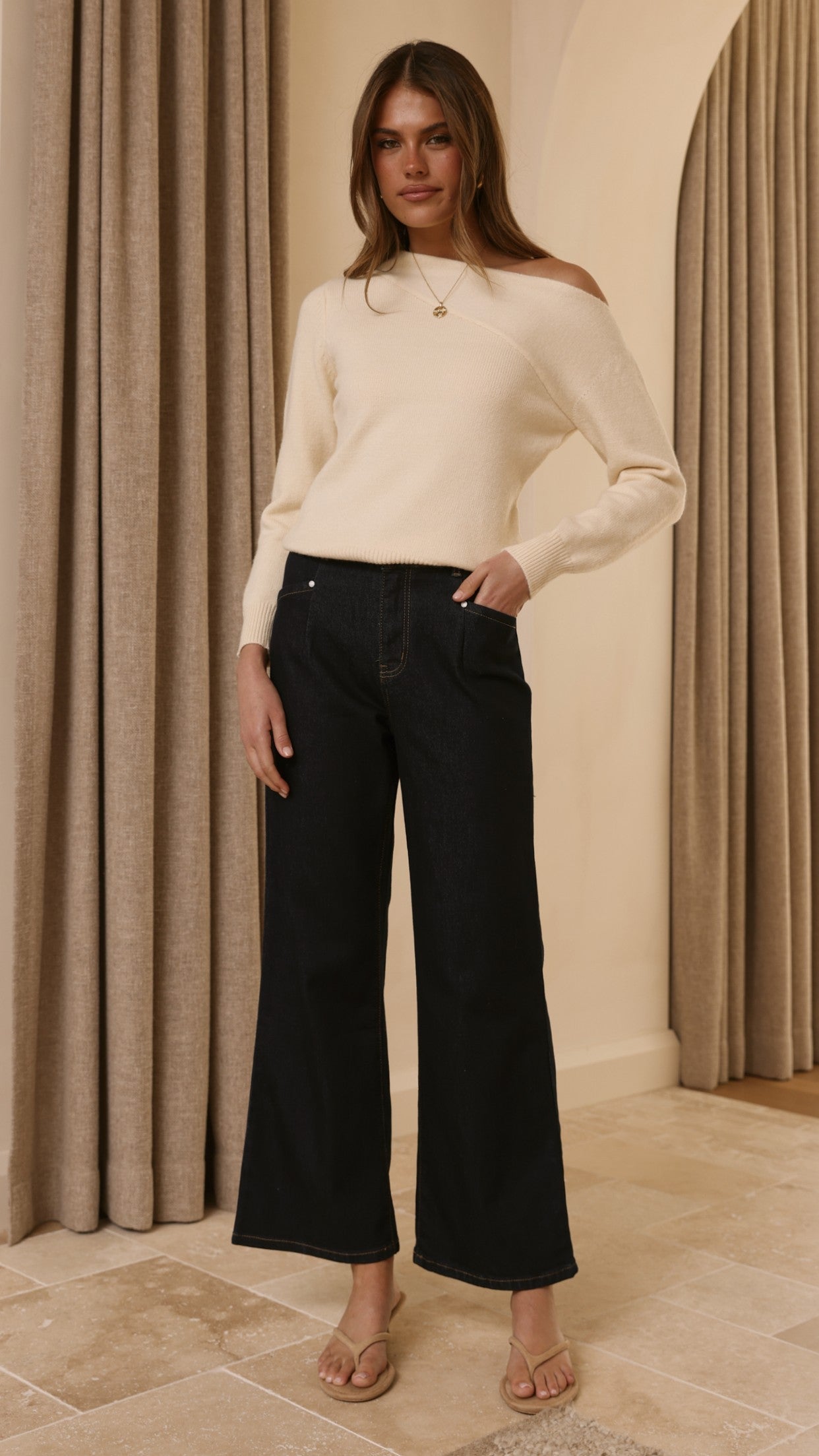 Zayleigh Straight Leg Jeans - Dark Denim