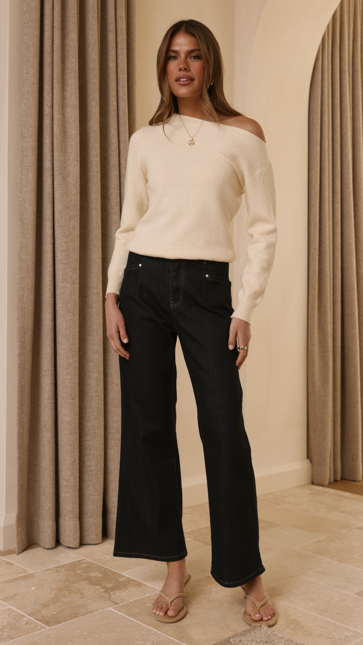 Zayleigh Straight Leg Jeans - Dark Denim