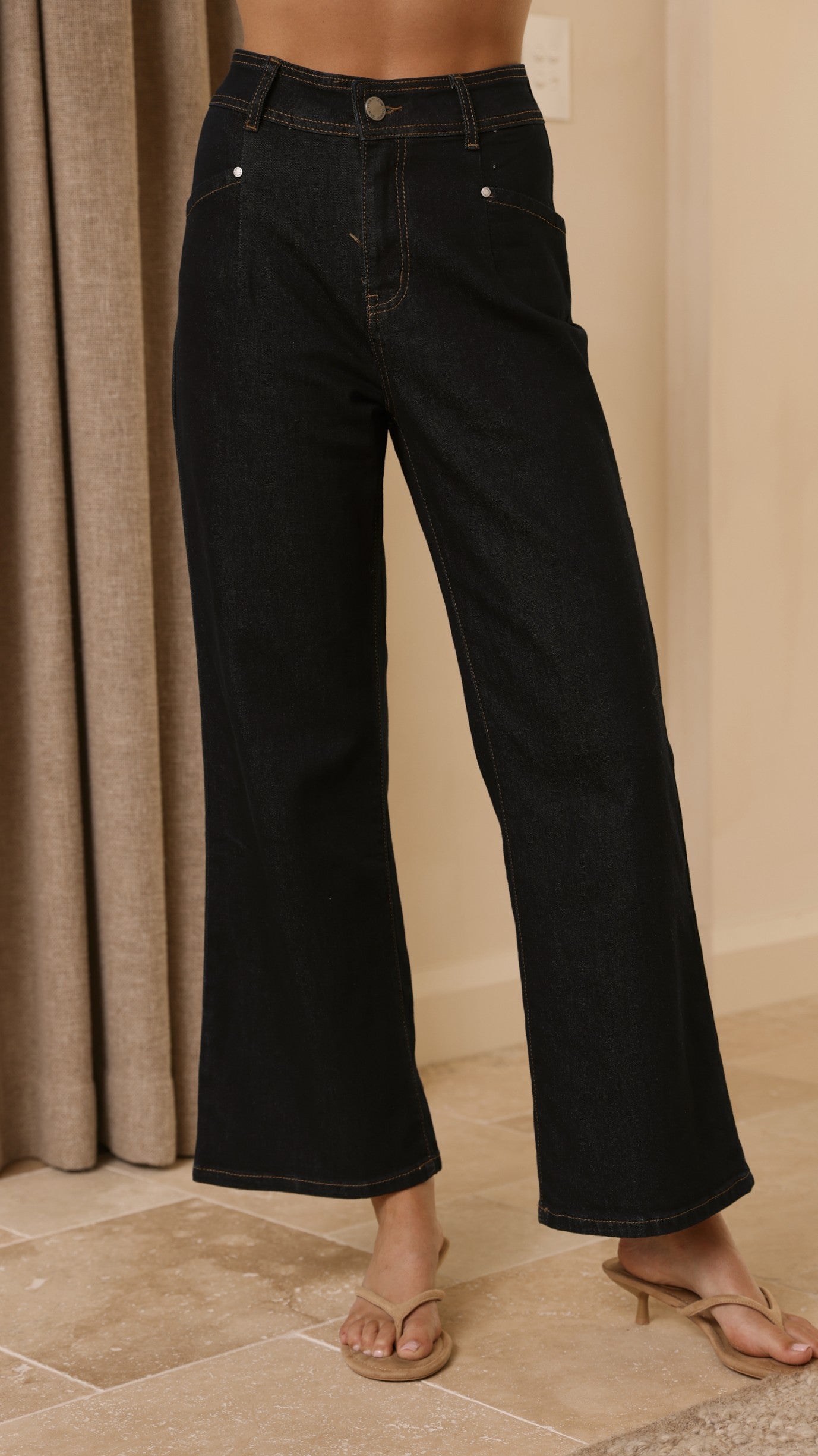 Zayleigh Straight Leg Jeans - Dark Denim