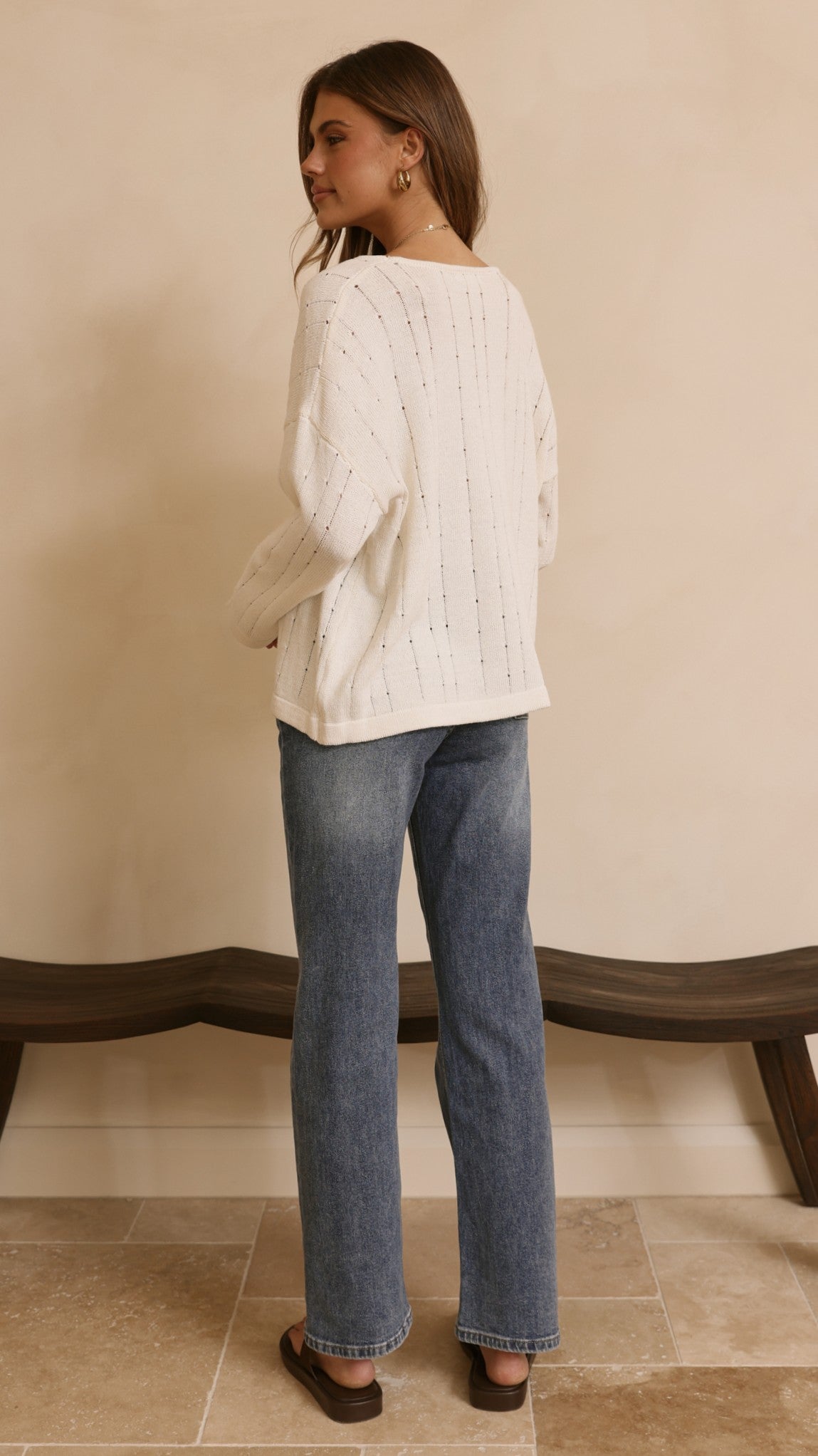Mia Long Sleeve Top - Cream