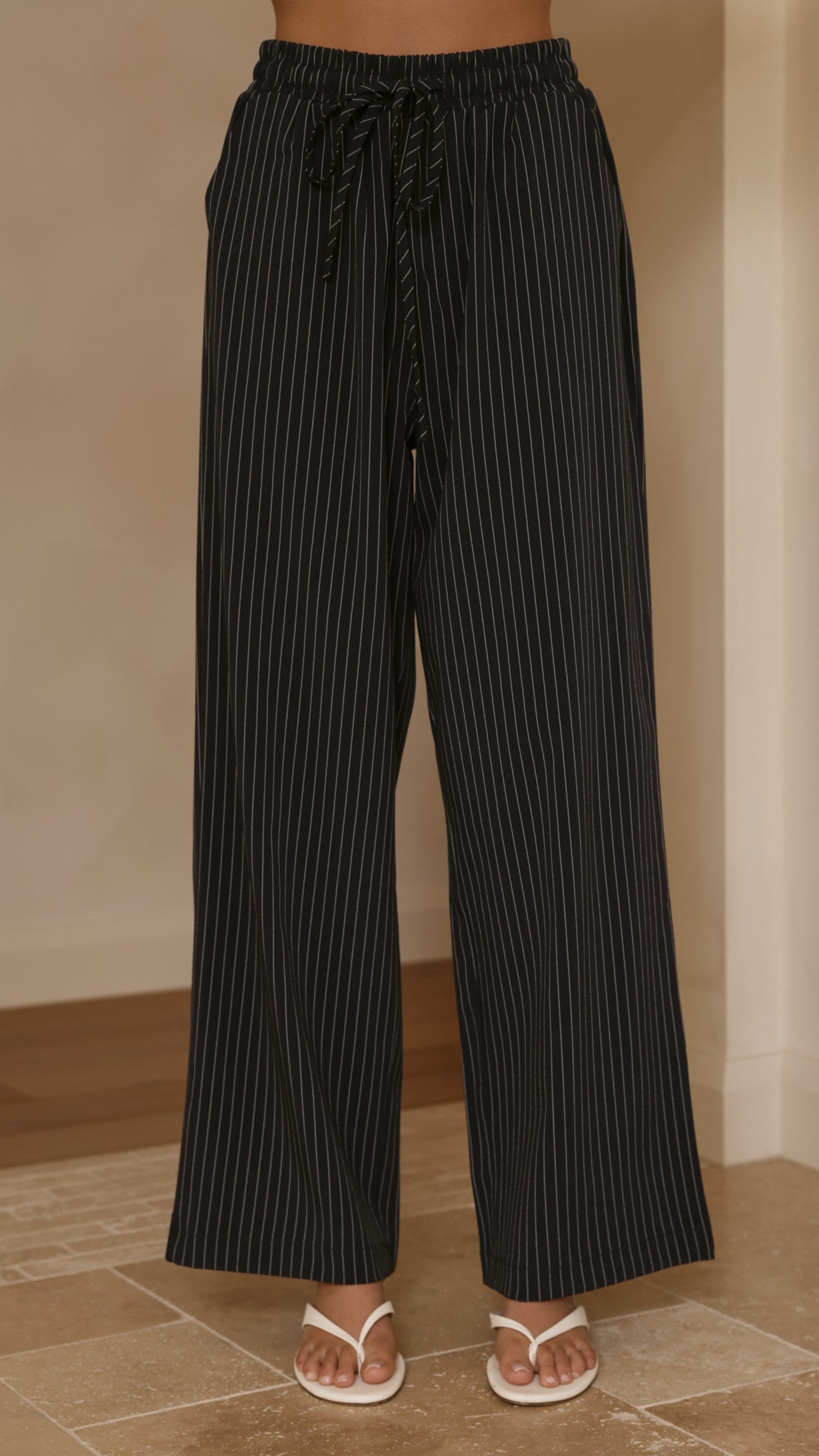 Zaila Pants - Navy/White Stripe