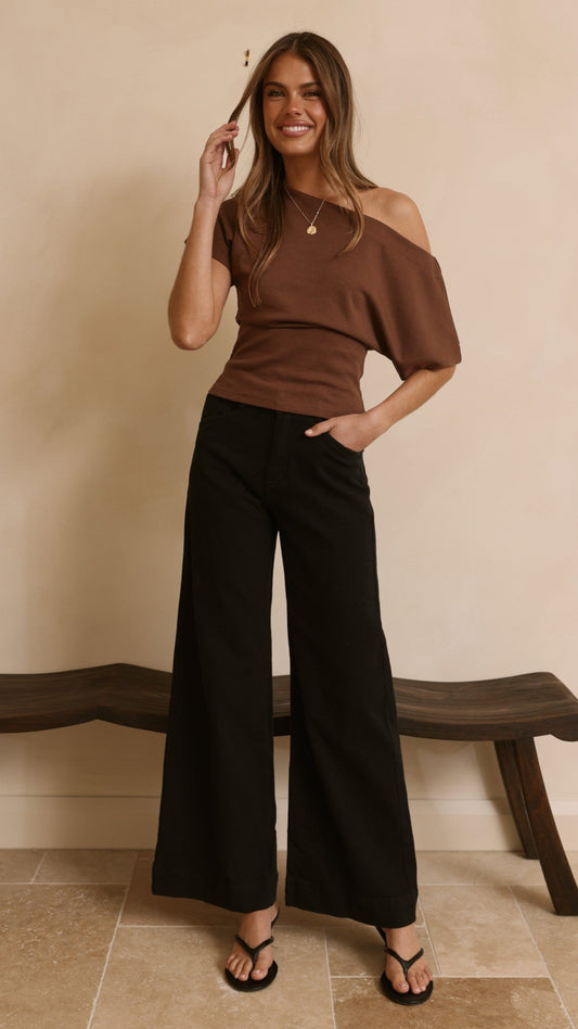 Zandra Wide Leg Jeans - Black