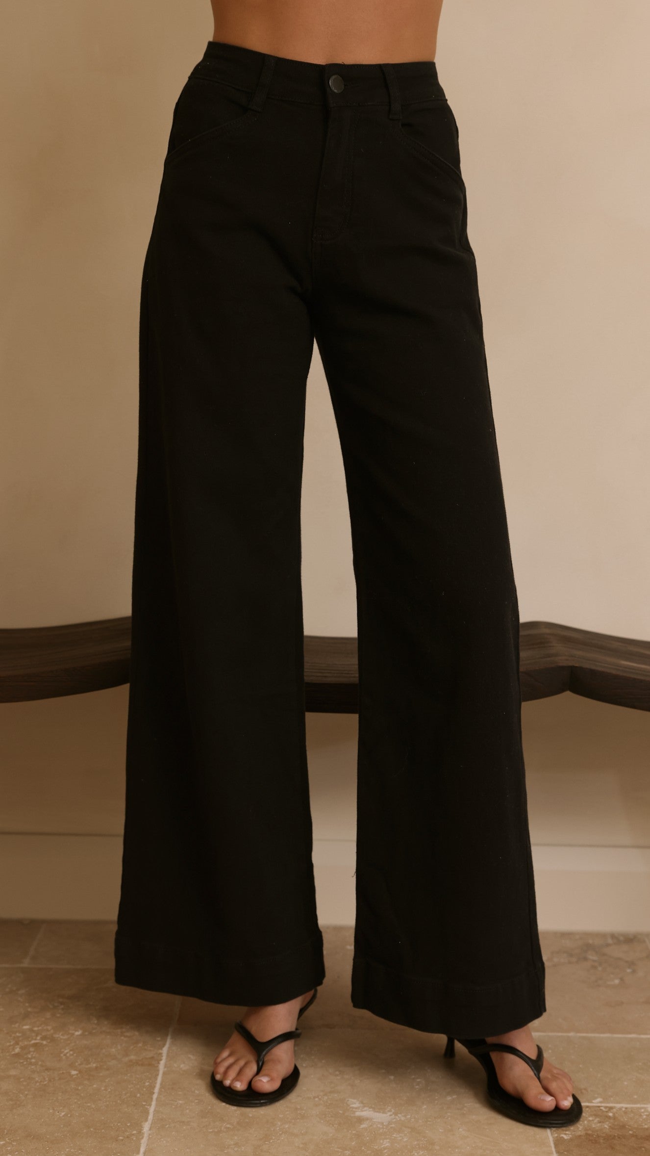 Zandra Wide Leg Jeans - Black
