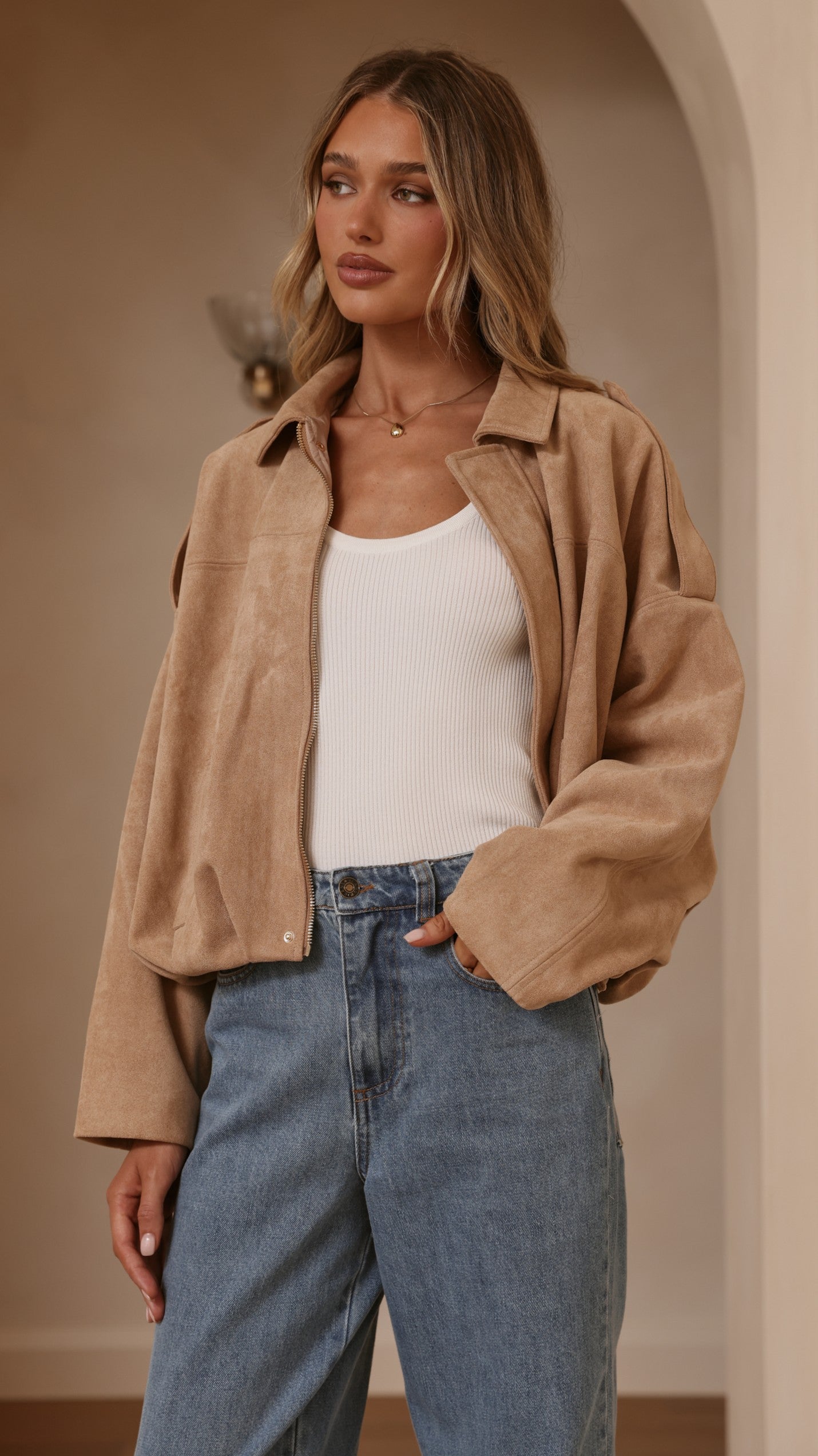 Leela Bomber Jacket - Camel