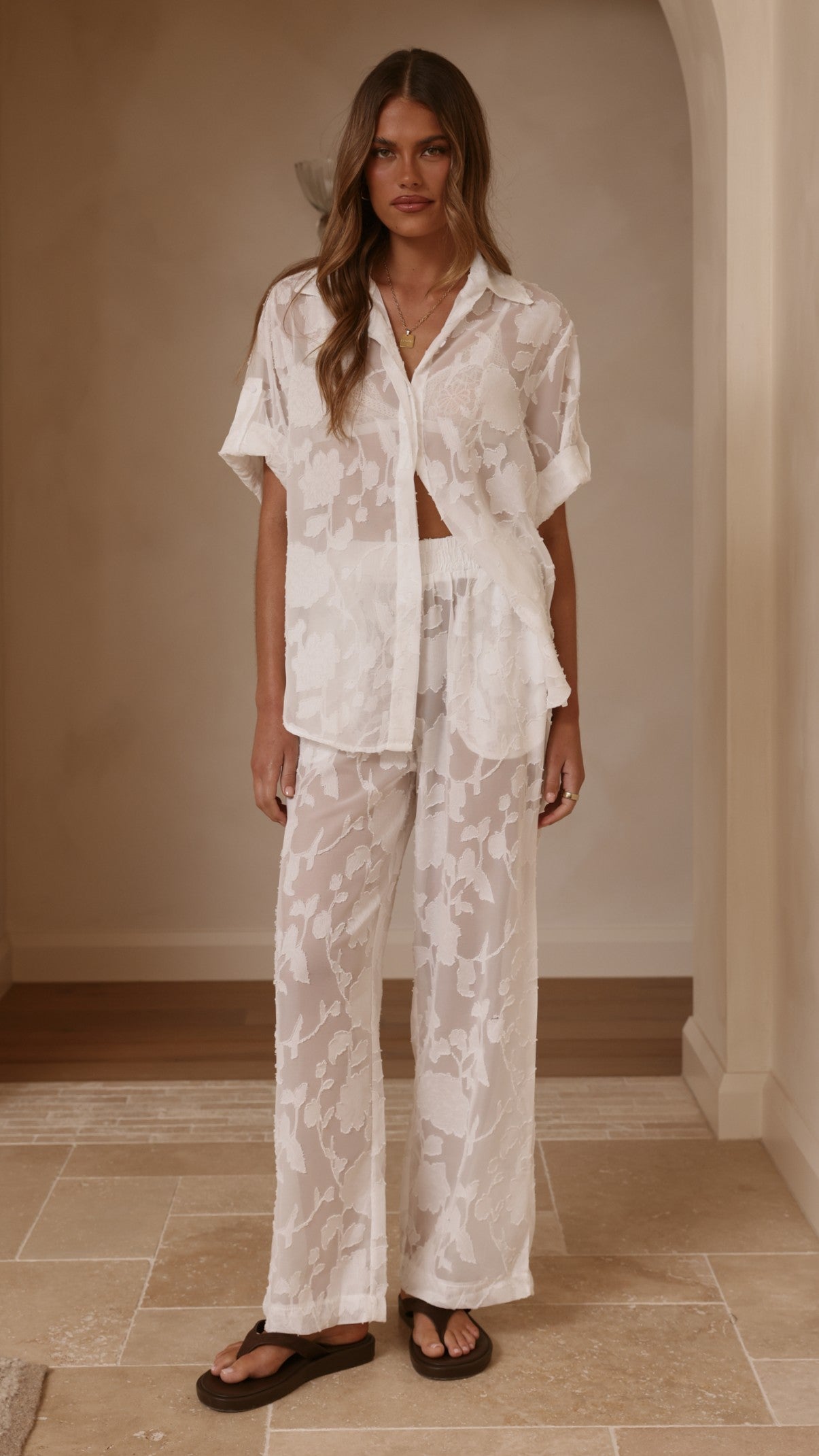Mollie Lace Pants - White