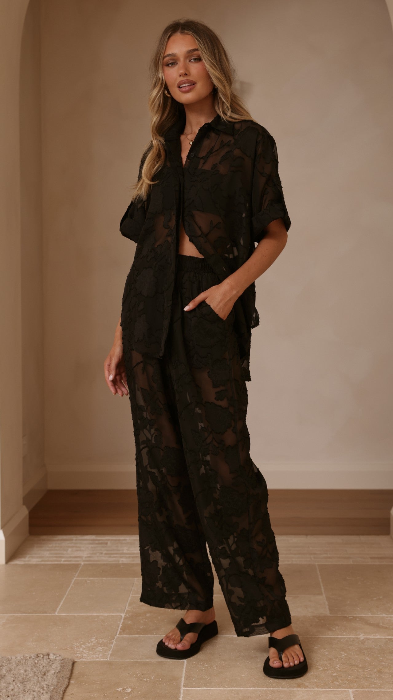 Mollie Lace Shirt - Black