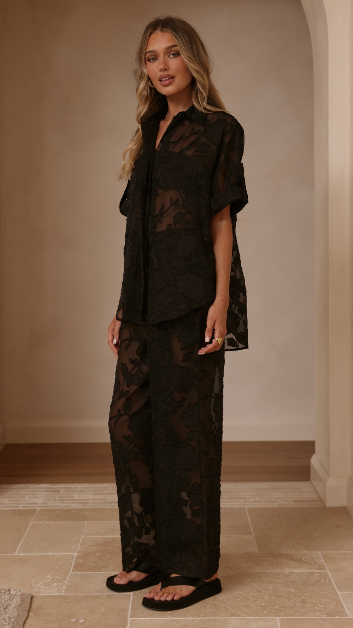 Mollie Lace Shirt - Black