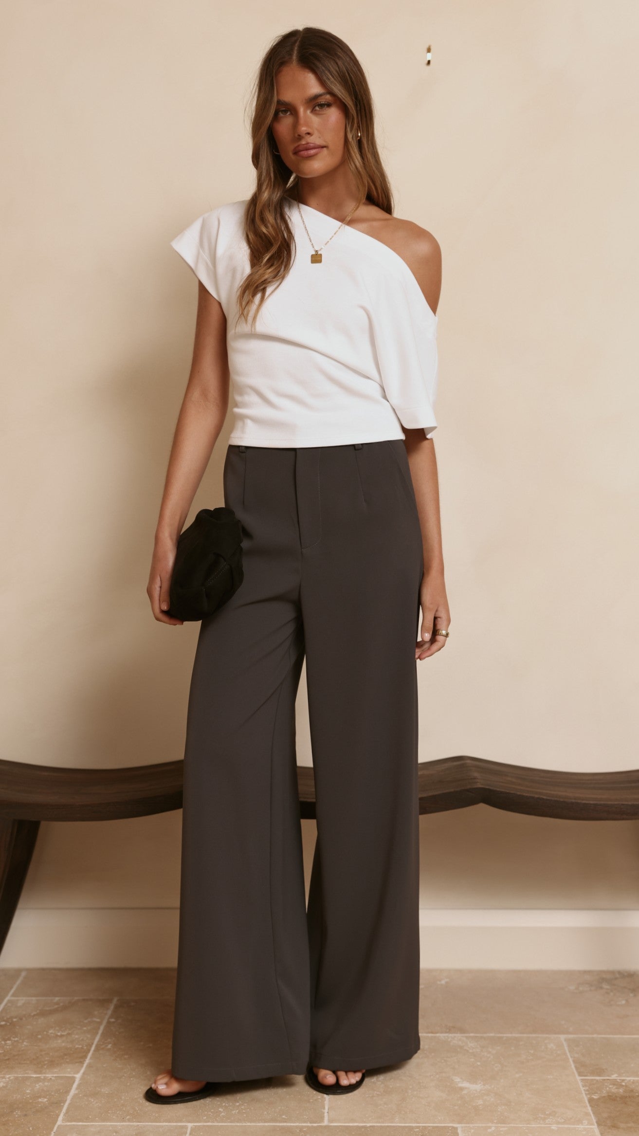 Maeva Tailored Pants - Charcoal