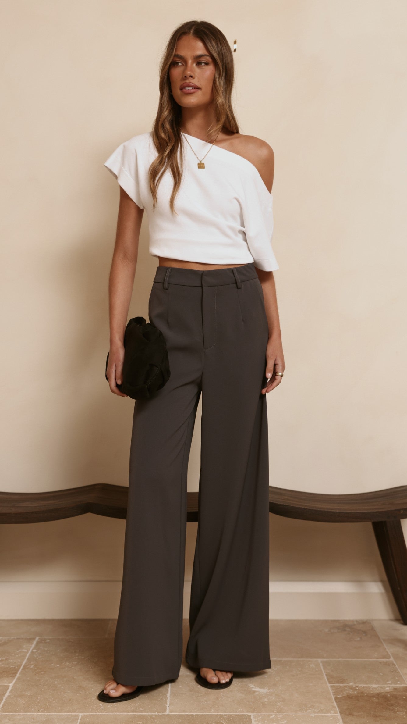 Maeva Tailored Pants - Charcoal