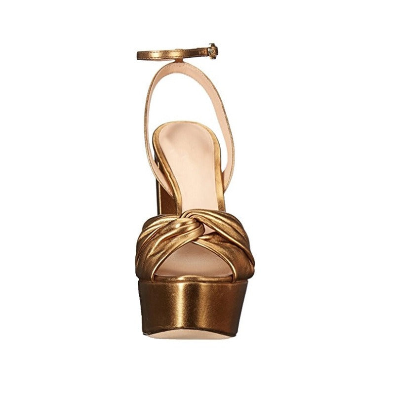 Gold Goddess Ankle Strap Sandals