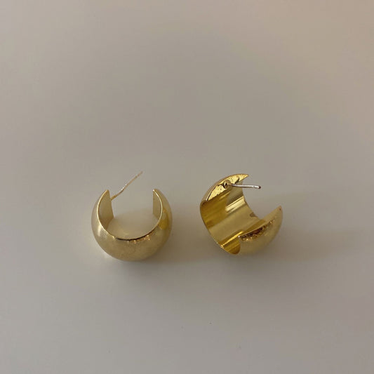 Casual Solid Hoop Retro Earrings