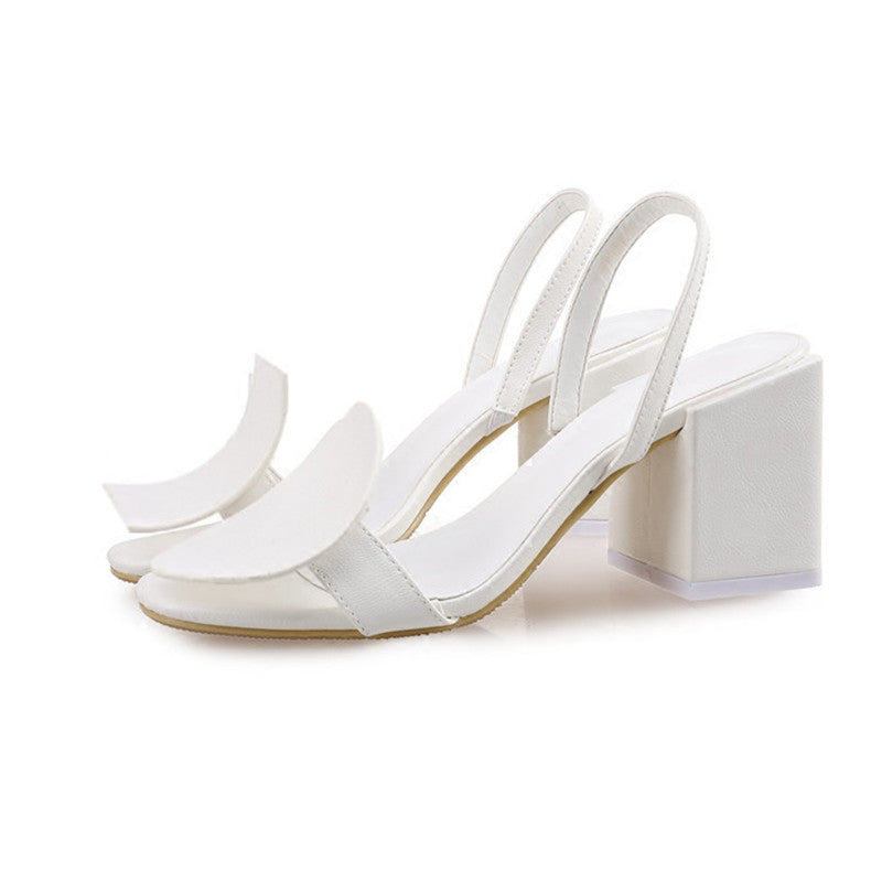 Chunky Heel Back Strap Open Toe Sandals