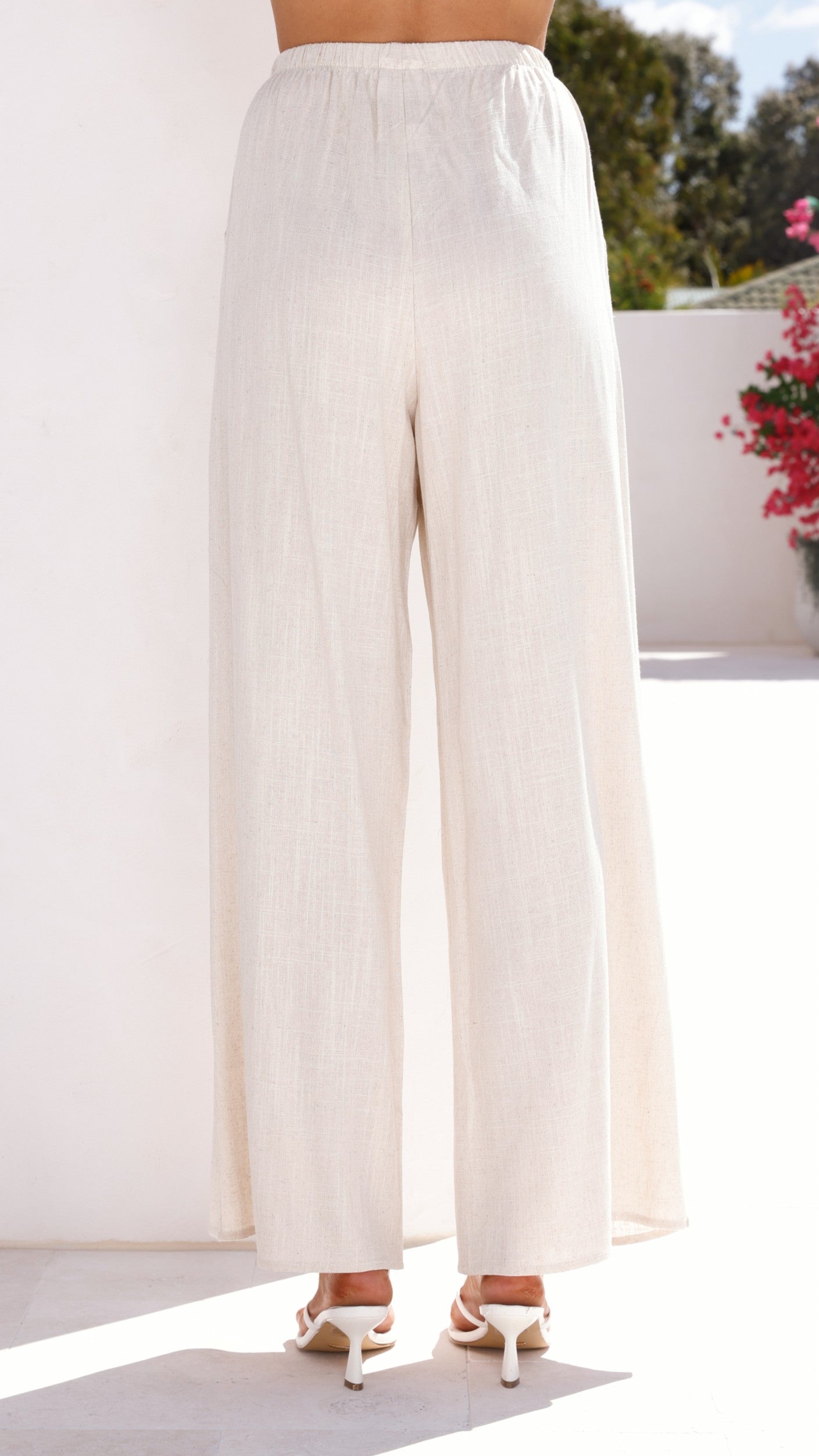 Talia Strapless Top and Pants Set - Oatmeal