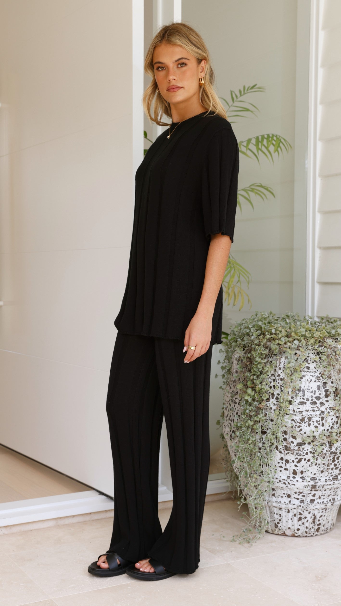 Bayu Knit Top - Black